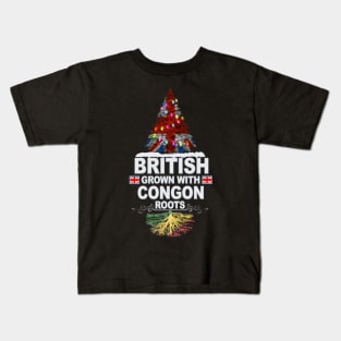 British Grown With Congon Roots - Gift for Congon With Roots From Republic Of The Congo Kids T-Shirt